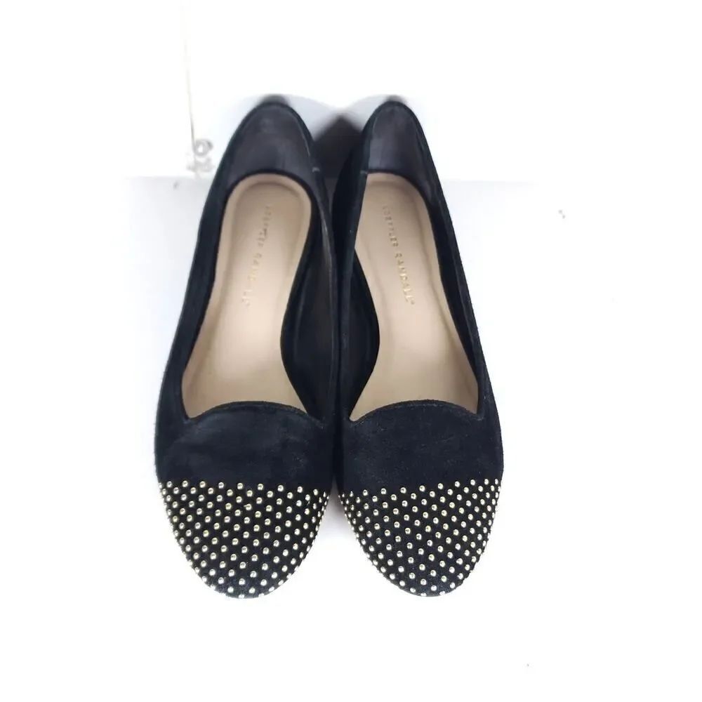 Loeffler Randall Women's Mo US 7,5B Black Suede Studded Slip On Flats Shoes - Picture 4 of 16